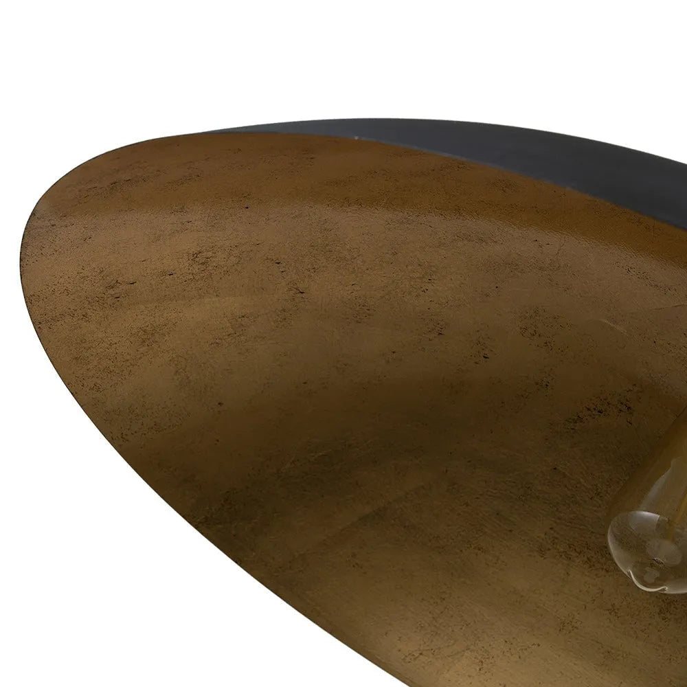 Pendant Light with Oversized Dome Shade and Gold-Lined Interior