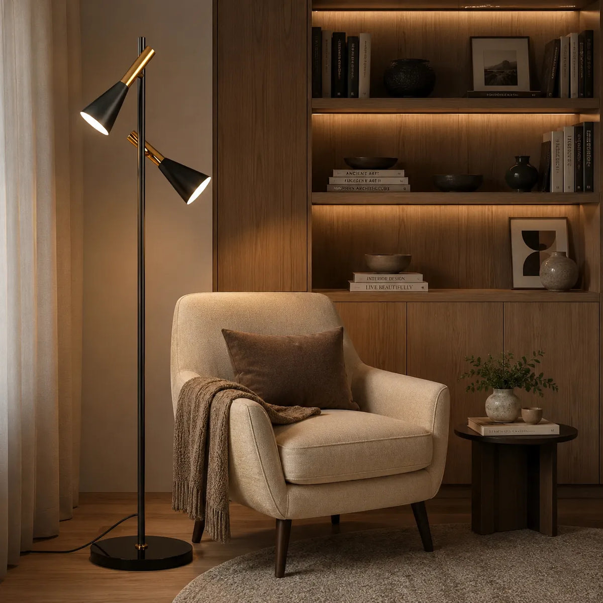 Stehleuchte mit verstellbarem, drehbarem Schirm, Marmorsockel und modernem nordischem Design