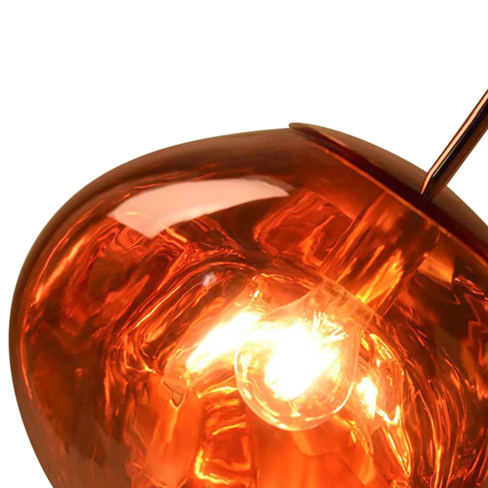 Lampada a sospensione dal design moderno con paralume scolpito in policarbonato a effetto fuso e LED