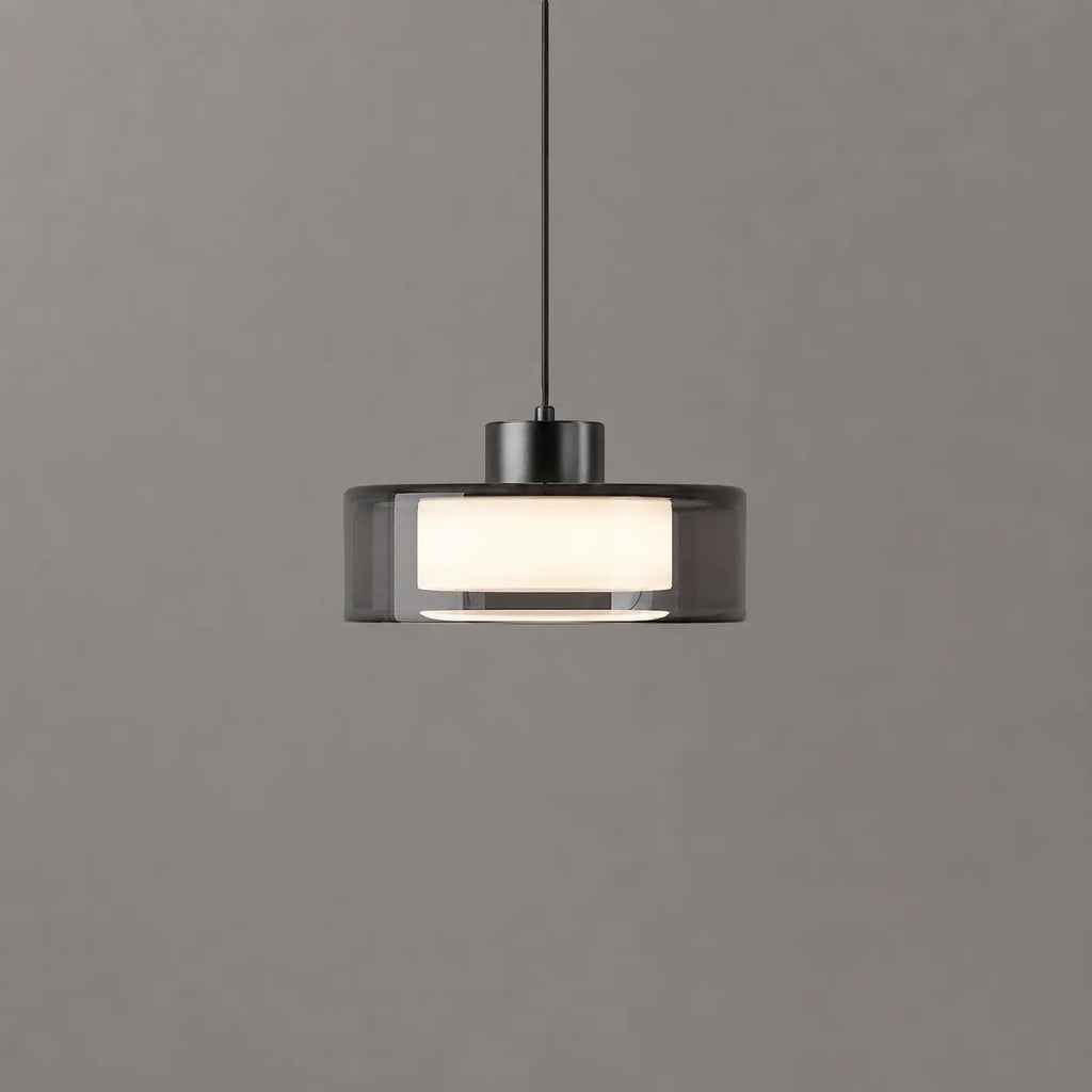 Lampada a sospensione con vetro fumé e finitura color rame per cucina e sala da pranzo