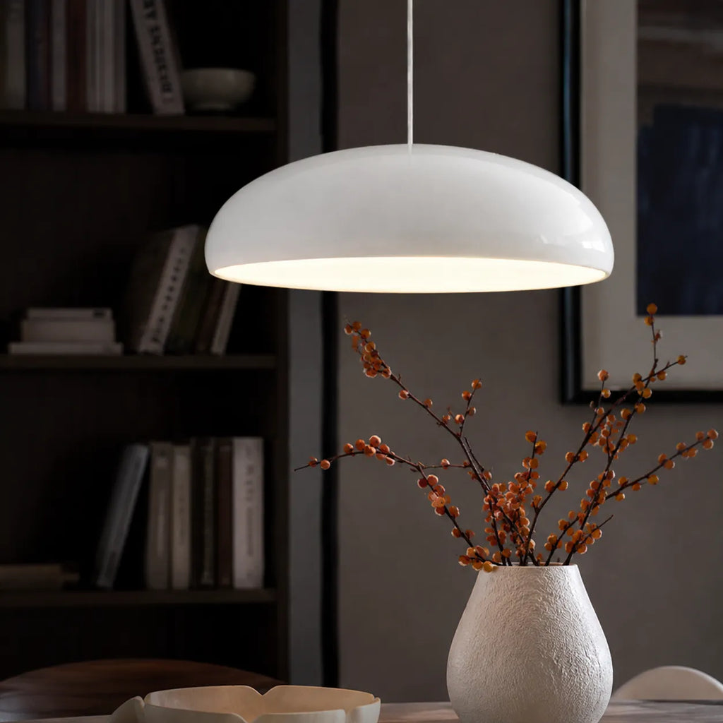 Suspension au design sculptural en forme de dôme avec LED intégrée, pour la salle à manger ou l’îlot de cuisine