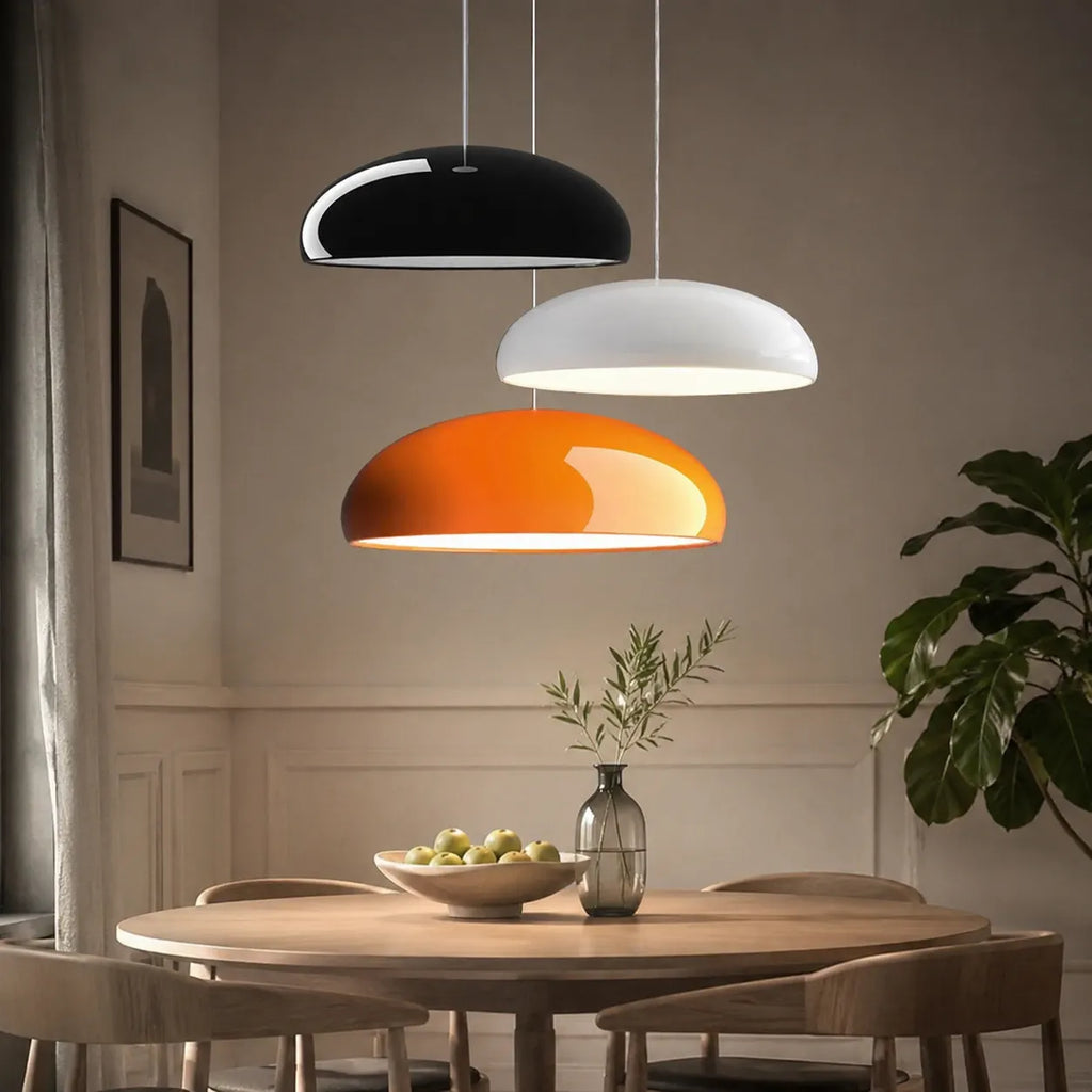 Suspension au design sculptural en forme de dôme avec LED intégrée, pour la salle à manger ou l’îlot de cuisine