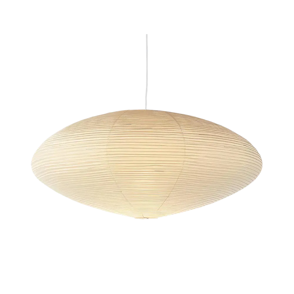LED-Pendelleuchte mit skulpturalem Schirm aus Maulbeerpapier und modernem kantigem Design