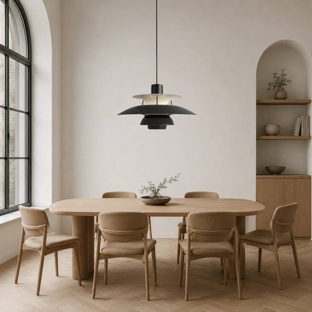Pendelleuchte mit mehrlagigem Aluminiumdesign und nordischer, skandinavischer Form
