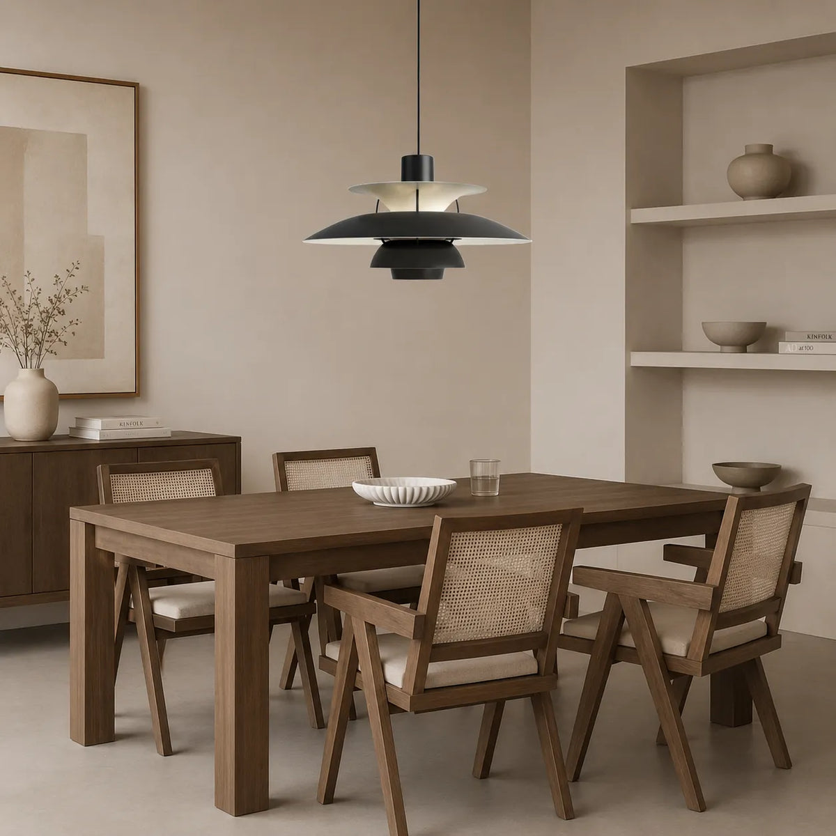 Pendant Light with Layered Aluminum Design and Nordic Scandinavian Form