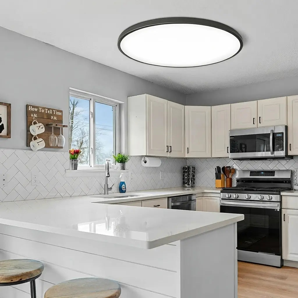 Plafonnier LED rond extra-plat, pour chambre, cuisine et couloir