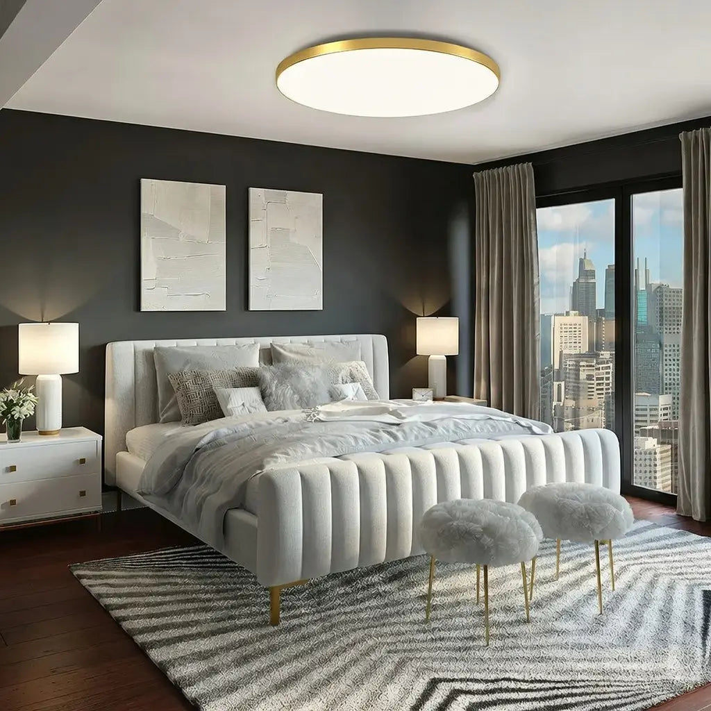 LED Oyster Light Ultra Slim Round Flush Mount Ceiling Light for Bedroom Kitchen Hallway