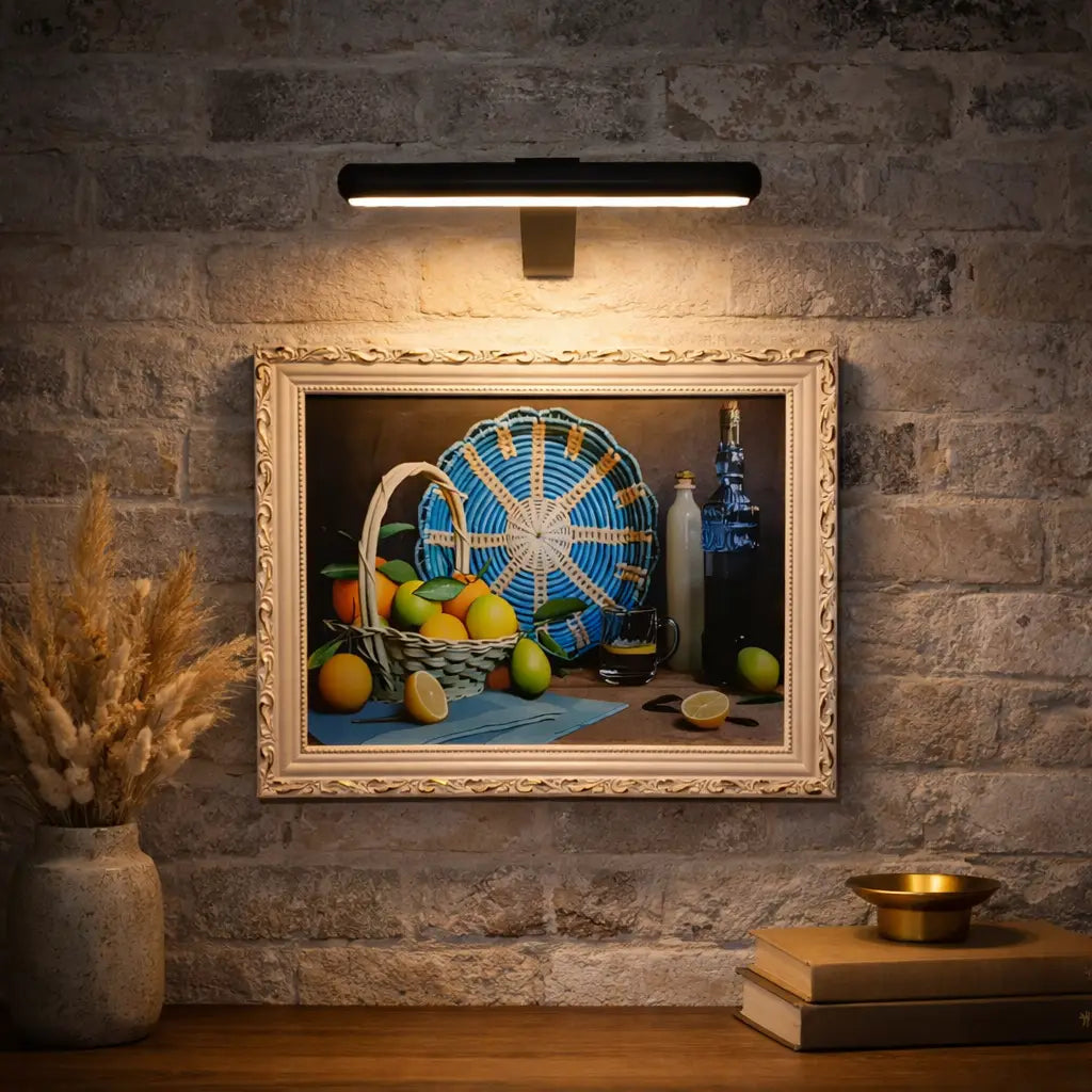 Wireless Picture Light with Rechargeable Battery and Adjustable Head for Artwork Display