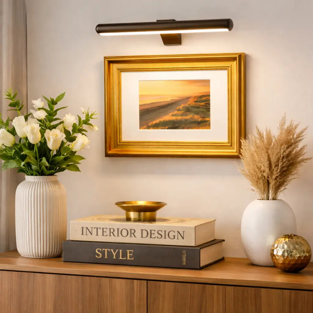 Wireless Picture Light with Rechargeable Battery and Adjustable Head for Artwork Display