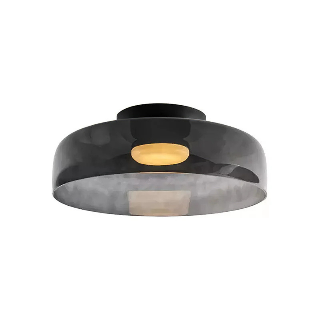 Plafonnier LED avec abat-jour en verre stratifié, style mi-siècle, pour chambre et couloir