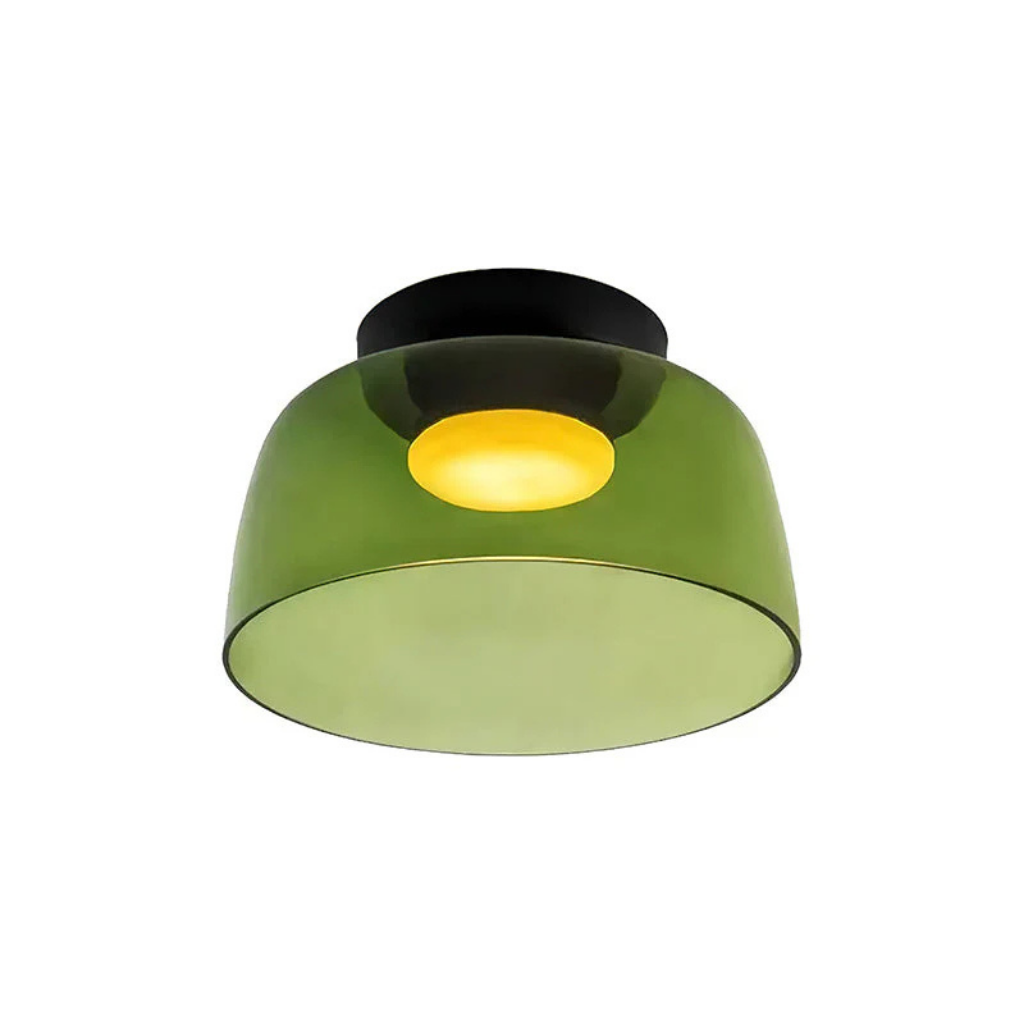 Plafonnier LED avec abat-jour en verre stratifié, style mi-siècle, pour chambre et couloir