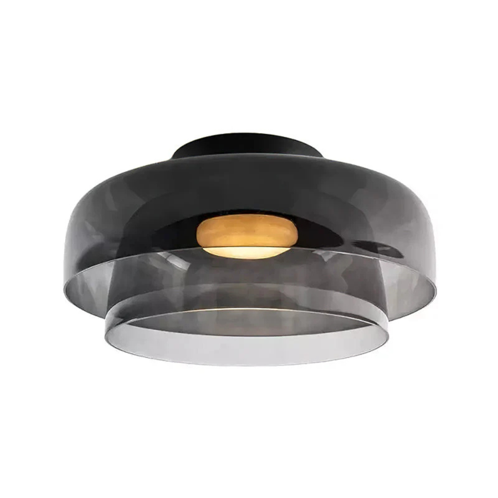 Plafonnier LED avec abat-jour en verre stratifié, style mi-siècle, pour chambre et couloir