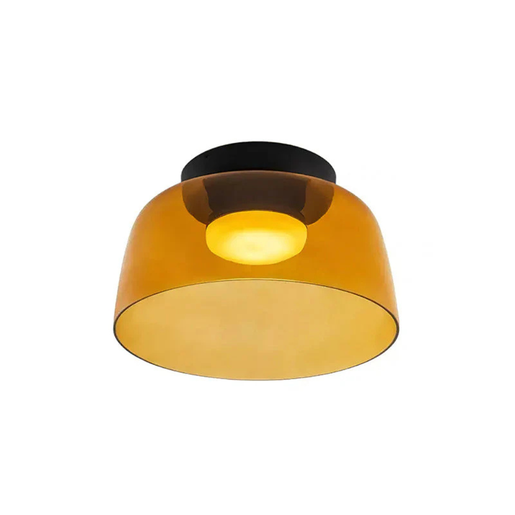 Plafonnier LED avec abat-jour en verre stratifié, style mi-siècle, pour chambre et couloir