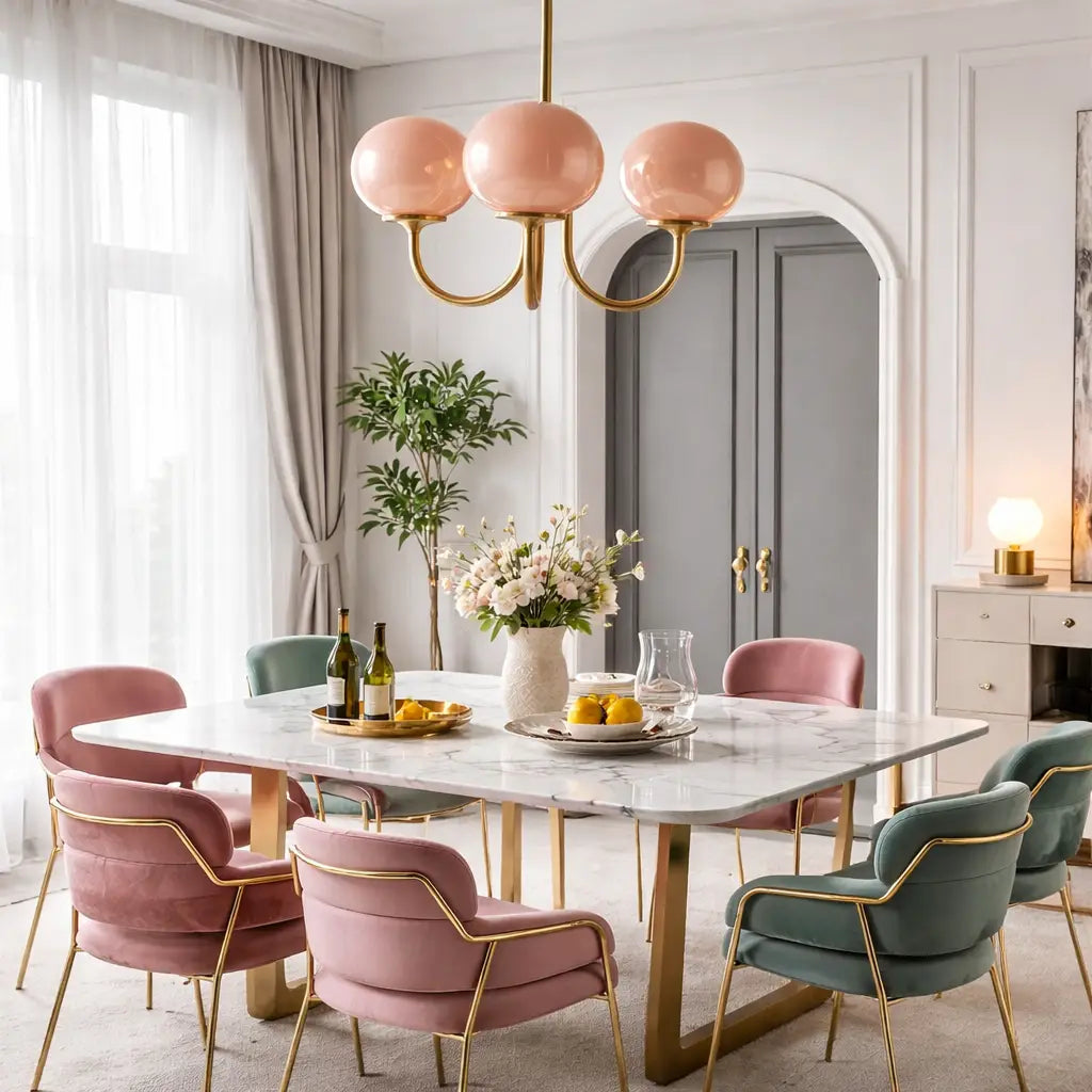 Glasblasen-Kronleuchter mit skulpturalen, mundgeblasenen Schirmen und modernem Lichtdesign