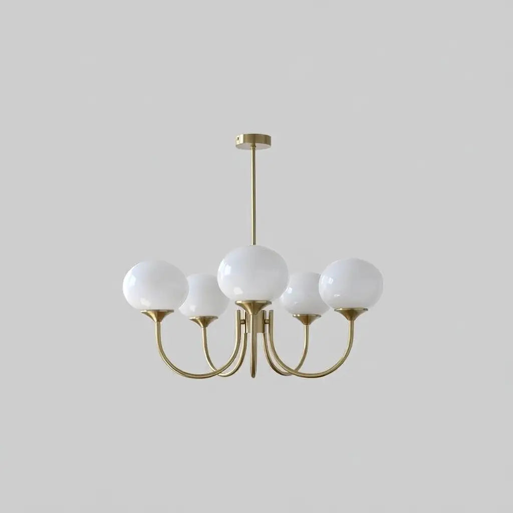 Glasblasen-Kronleuchter mit skulpturalen, mundgeblasenen Schirmen und modernem Lichtdesign