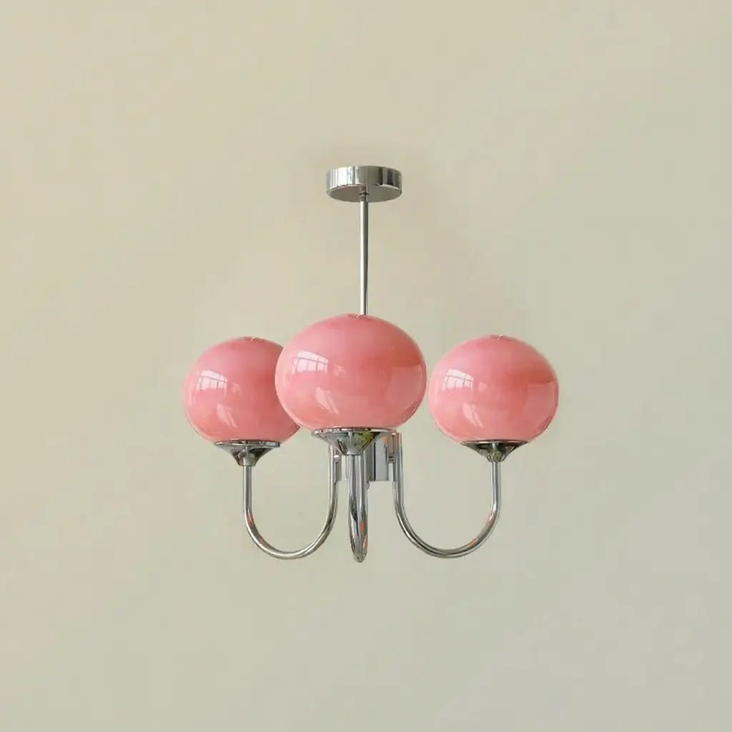Glasblasen-Kronleuchter mit skulpturalen, mundgeblasenen Schirmen und modernem Lichtdesign