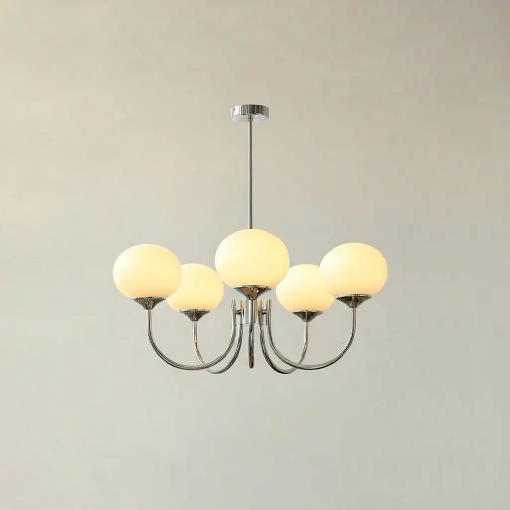 Glasblasen-Kronleuchter mit skulpturalen, mundgeblasenen Schirmen und modernem Lichtdesign