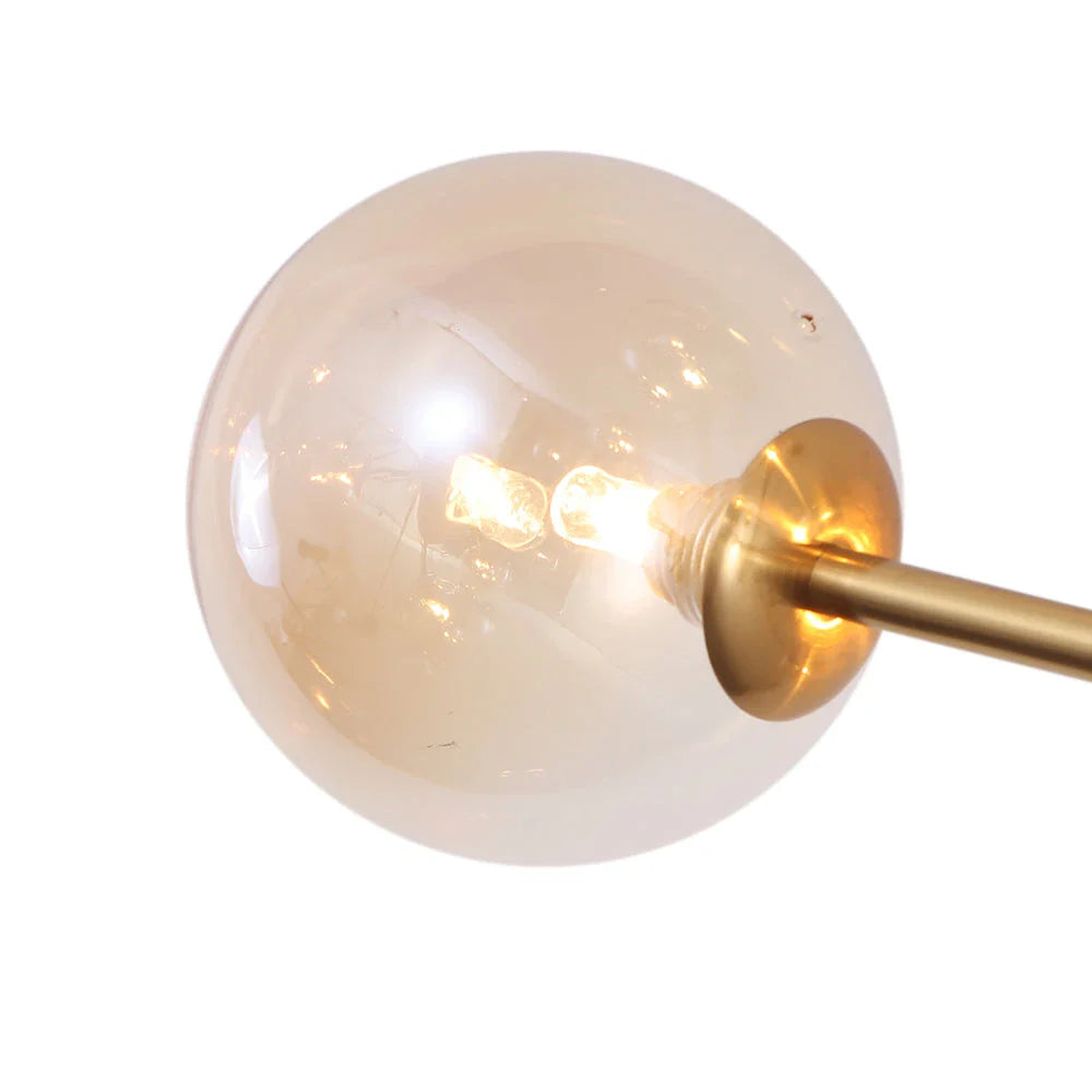 Chandelier Mid-Century 15-Light Glass Globe Sputnik with Spherical Center