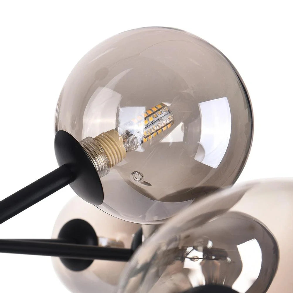 Chandelier Mid-Century 15-Light Glass Globe Sputnik with Spherical Center