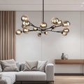 Chandelier Mid-Century 15-Light Glass Globe Sputnik with Spherical Center