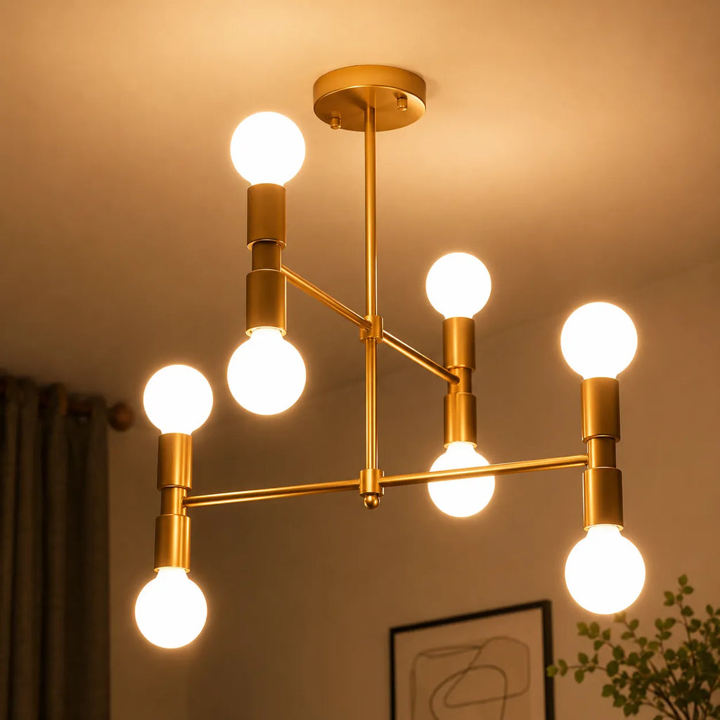Kitchen Ceiling Lights Semi Flush 8-Light Sputnik Mid-Century Modern