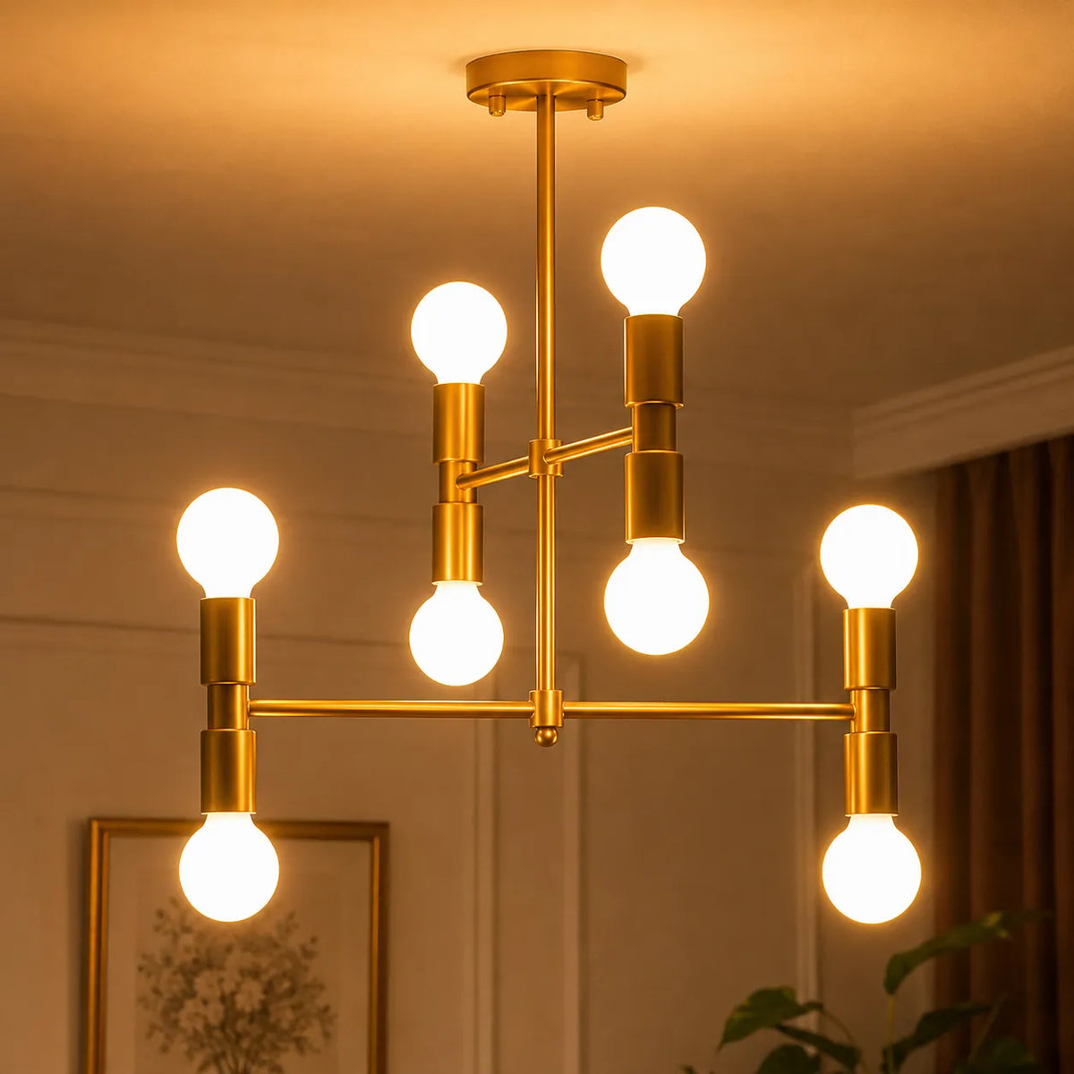 Kitchen Ceiling Lights Semi Flush 8-Light Sputnik Mid-Century Modern
