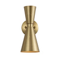 Wall Sconce Lamp with Mid Century Hourglass Cone Shades and Starry Perforated Design