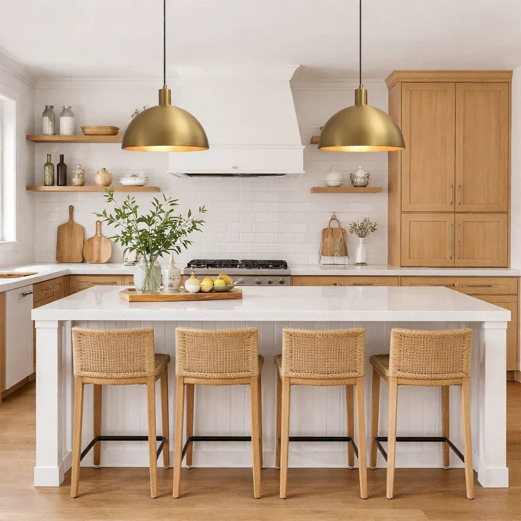 Vivian Mid-Century-industrielle Pendelleuchte mit Metallkuppel