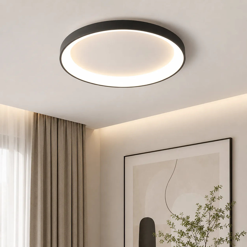 LED Oyster Light with Ring Design Flush Mount Ceiling Light for Bedroom Dining Room