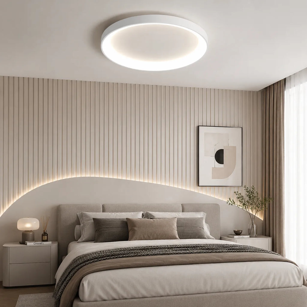 LED Oyster Light with Ring Design Flush Mount Ceiling Light for Bedroom Dining Room