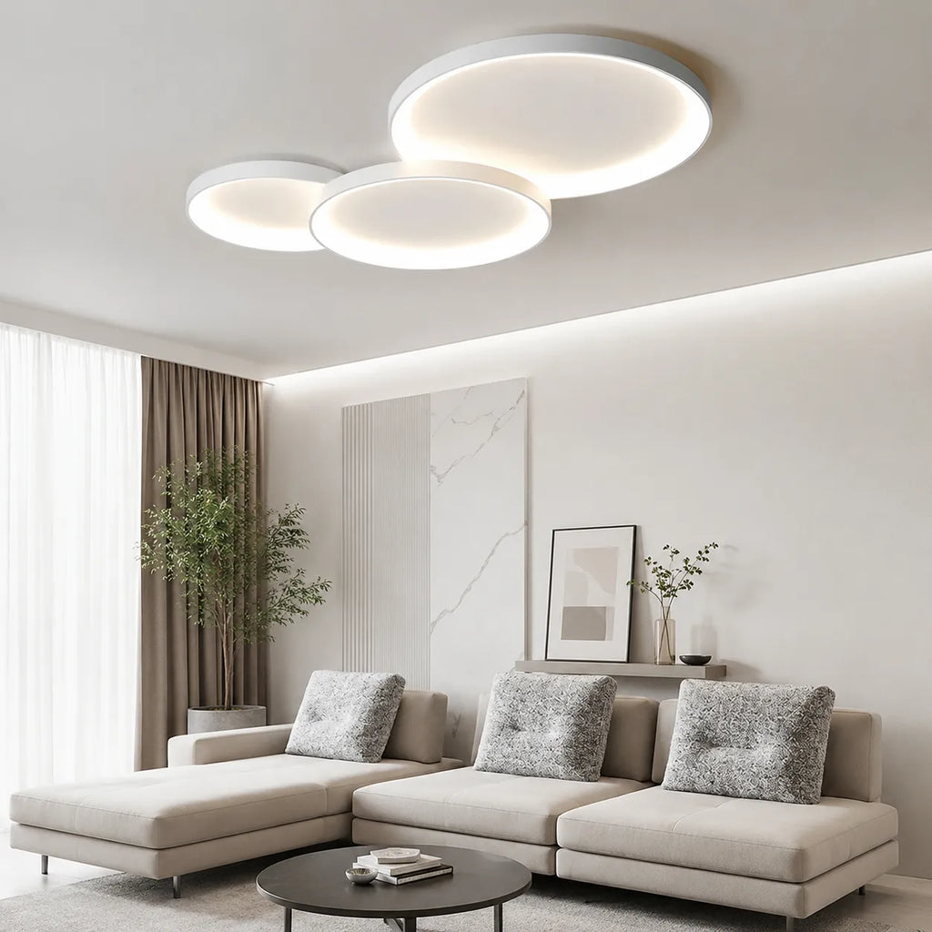 LED Oyster Light with Ring Design Flush Mount Ceiling Light for Bedroom Dining Room
