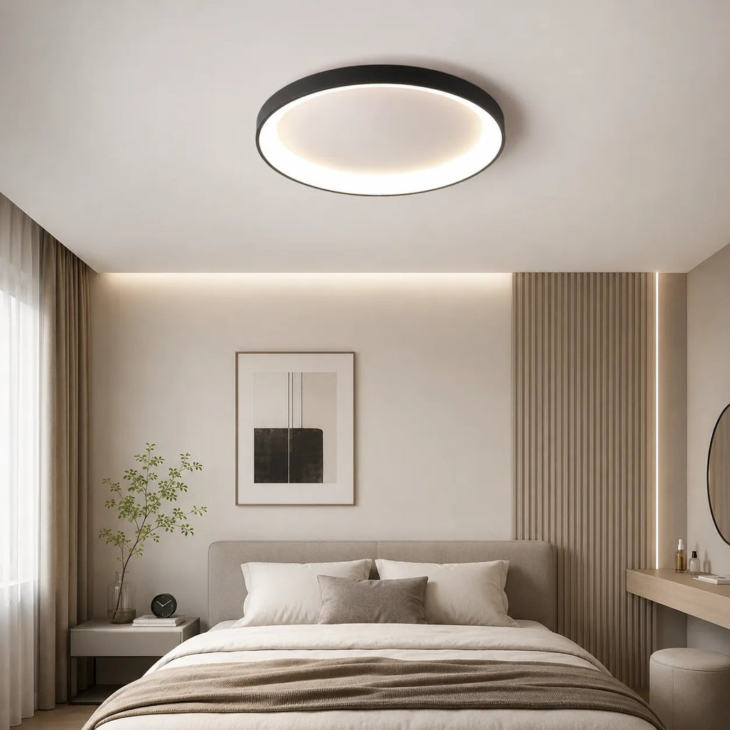LED Oyster Light with Ring Design Flush Mount Ceiling Light for Bedroom Dining Room