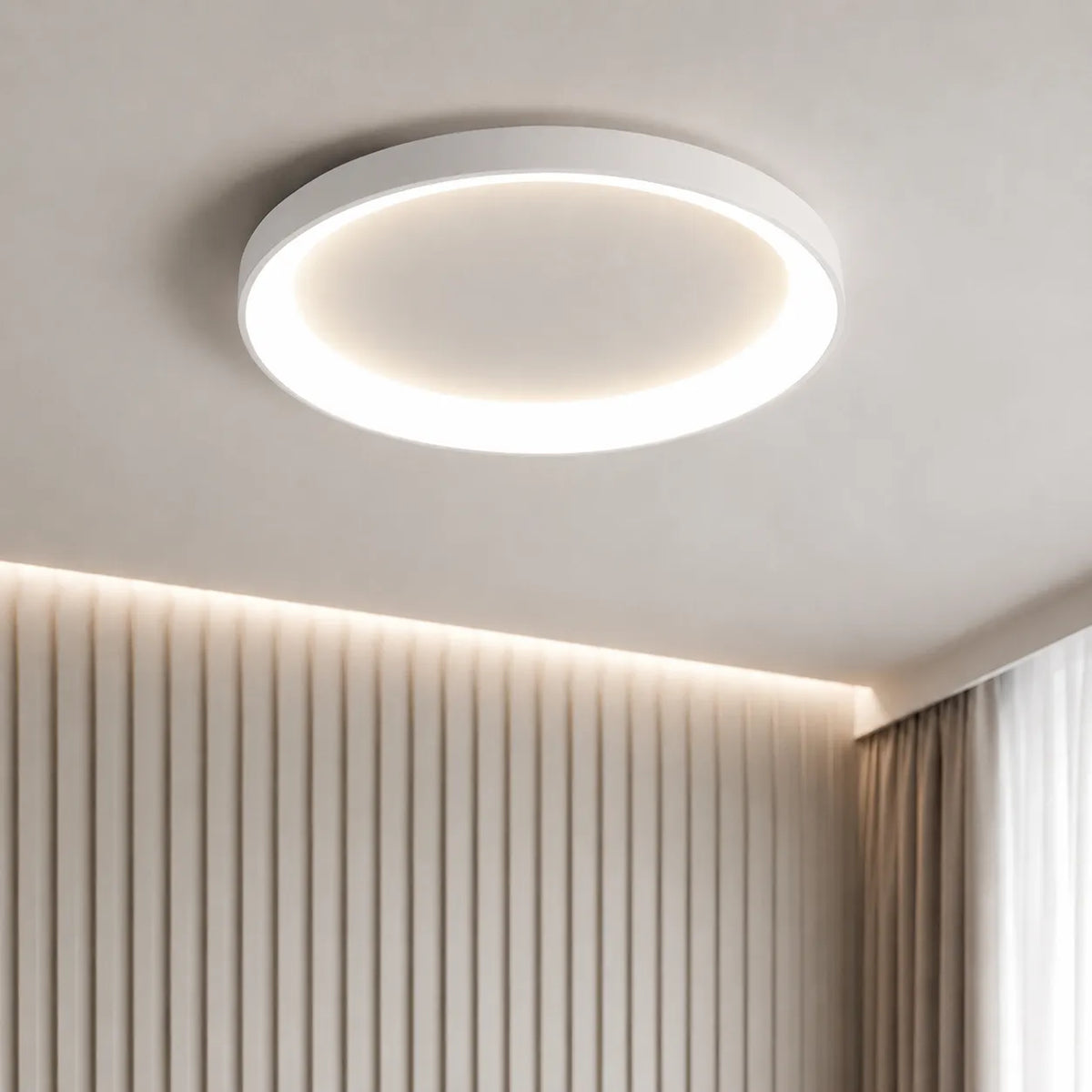 LED Oyster Light with Ring Design Flush Mount Ceiling Light for Bedroom Dining Room