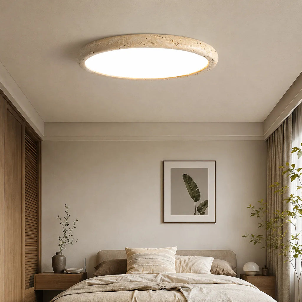 Deckenleuchte mit rundem Travertinstein für Küche, Schlafzimmer und Wohnzimmer