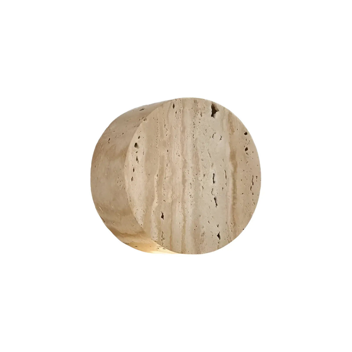 Travertine Minimalist Wall Light with Soft Downlight and Rounded Stone Form