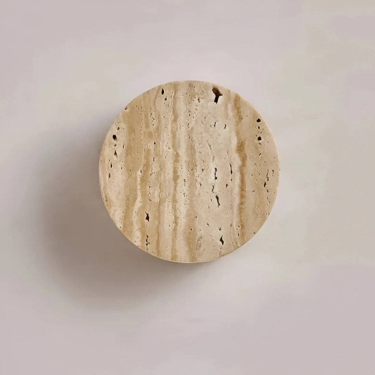 Travertine Minimalist Wall Light with Soft Downlight and Rounded Stone Form