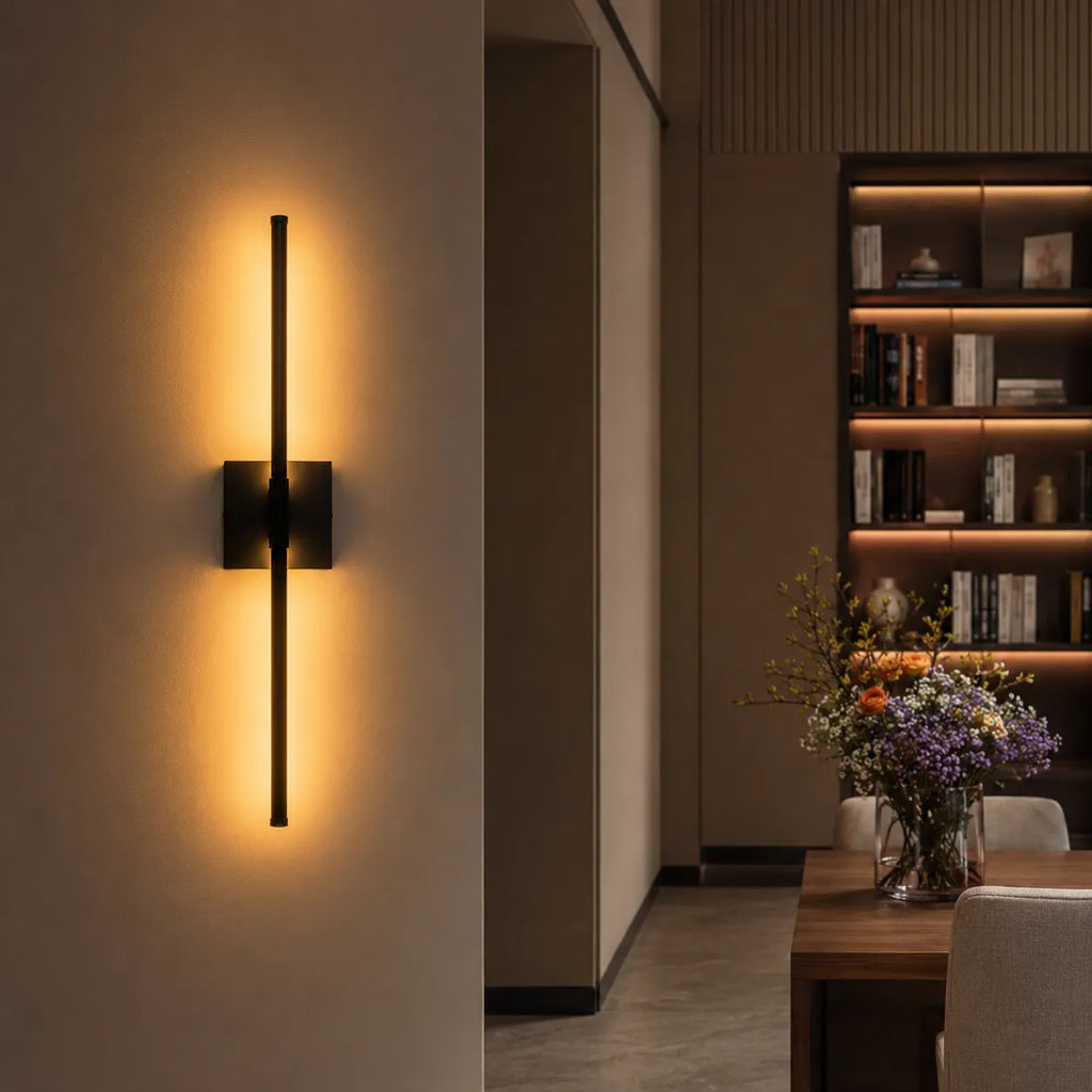 Wall Sconce Lighting with Slim Linear LED Bar and Horizontal Vertical Mounting