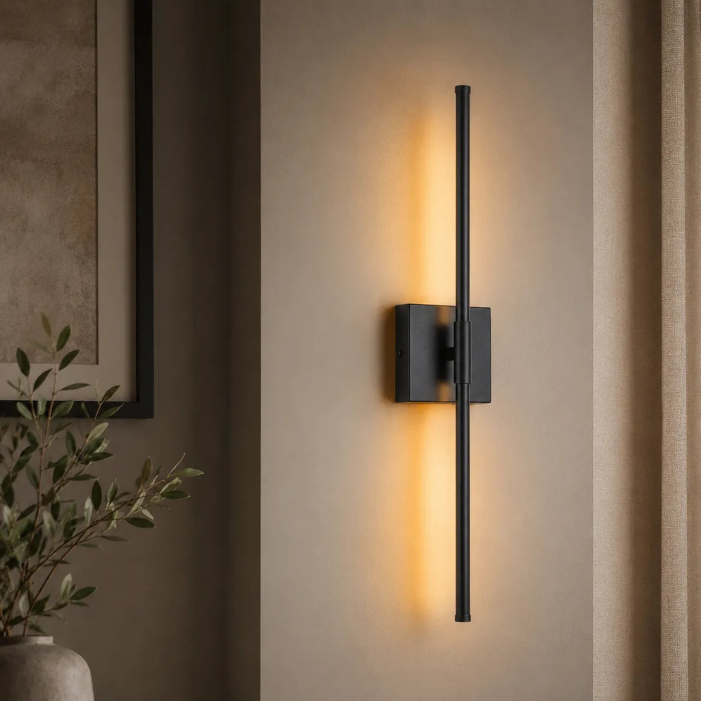Wall Sconce Lighting with Slim Linear LED Bar and Horizontal Vertical Mounting
