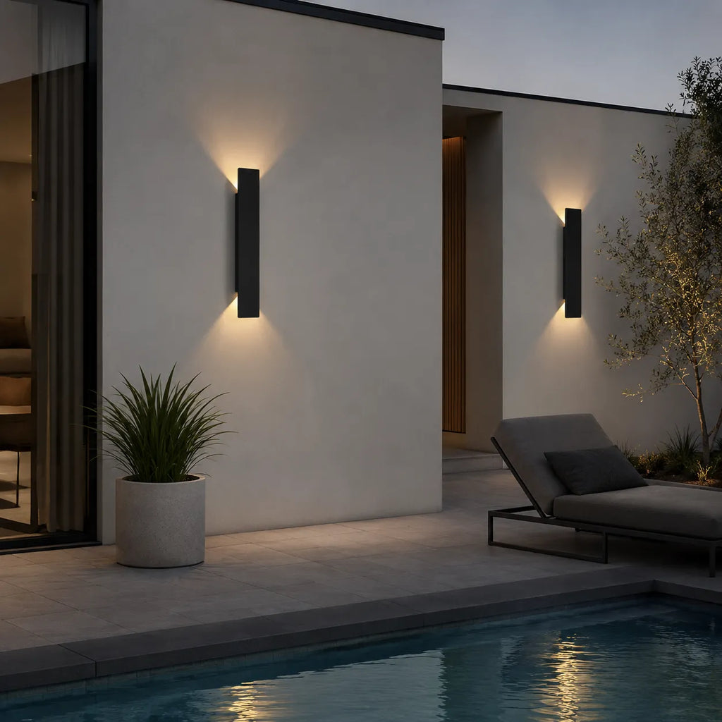 Minimalistische Aluminium-LED-Außenwandleuchte IP65 „Linden“