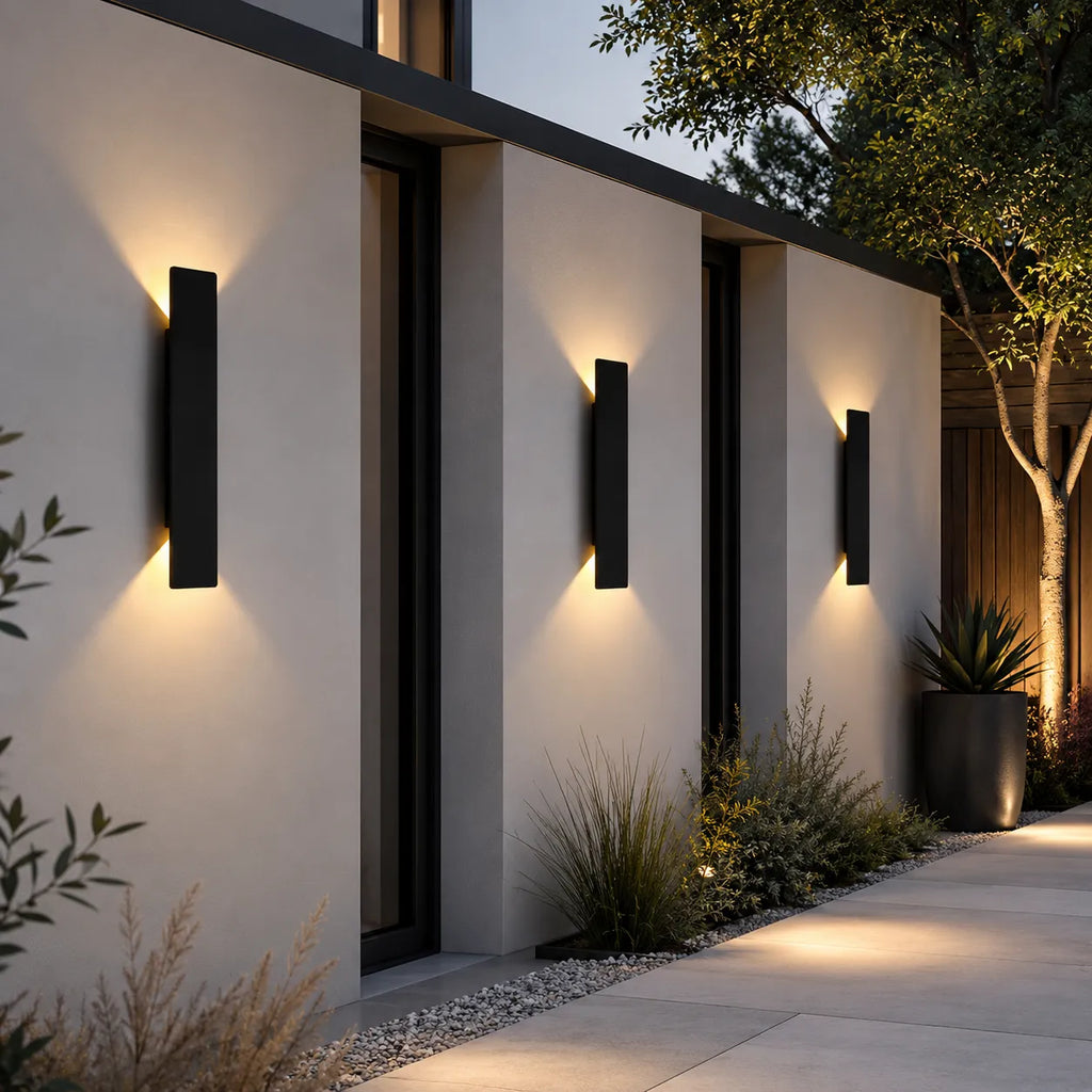 Minimalistische Aluminium-LED-Außenwandleuchte IP65 „Linden“