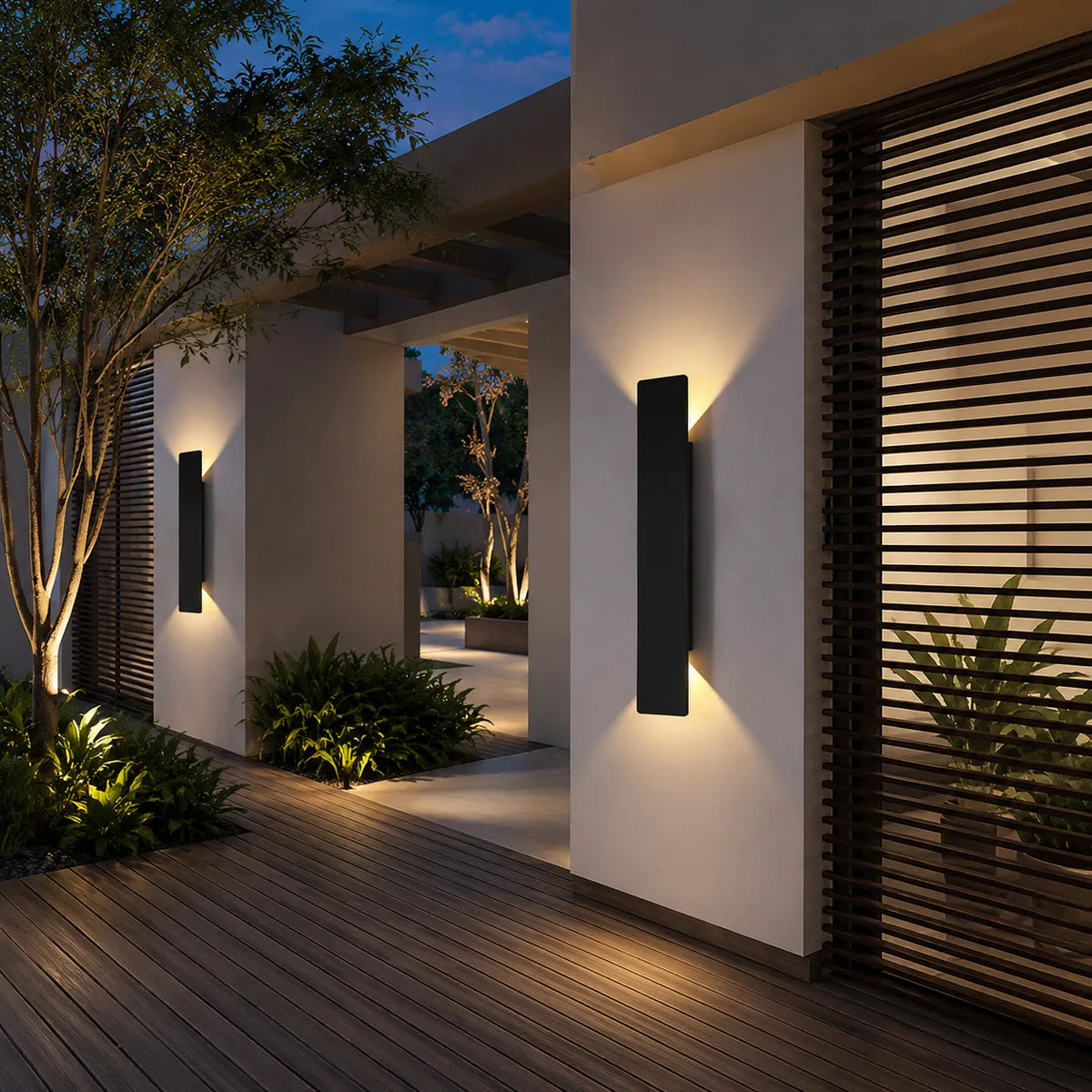 Minimalistische Aluminium-LED-Außenwandleuchte IP65 „Linden“