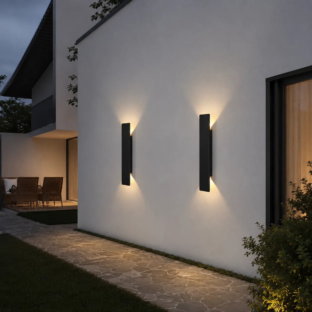 Minimalistische Aluminium-LED-Außenwandleuchte IP65 „Linden“