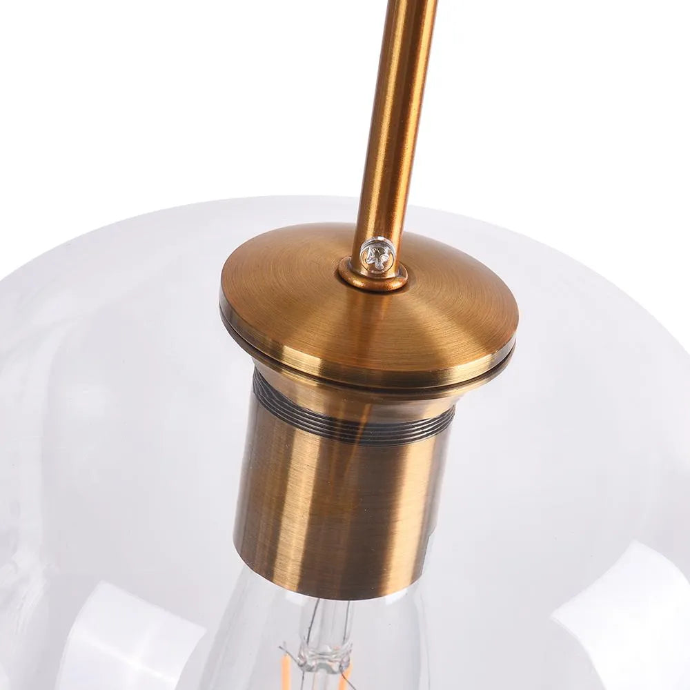 Pendant Light with Layered Clear Glass Shades and Cluster Design for Dining Living Room
