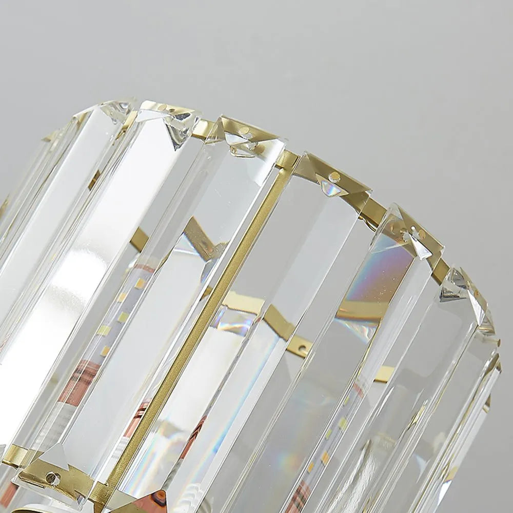 Plafonnier semi-affleurant moderne en cristal à facettes pour cuisine, chambre, salon ou salle à manger