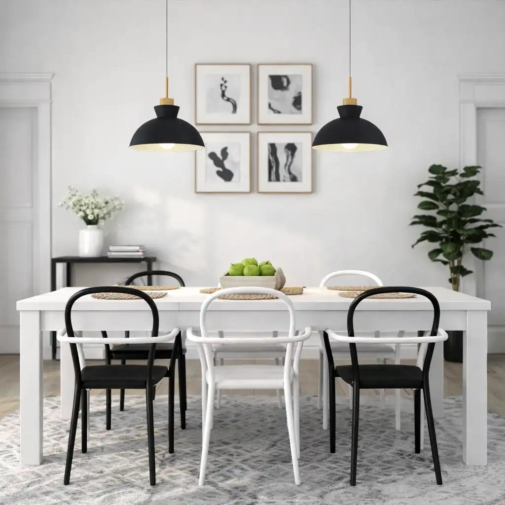 Pendant Light with Adjustable Dome Shade and Dimmable Compatibility