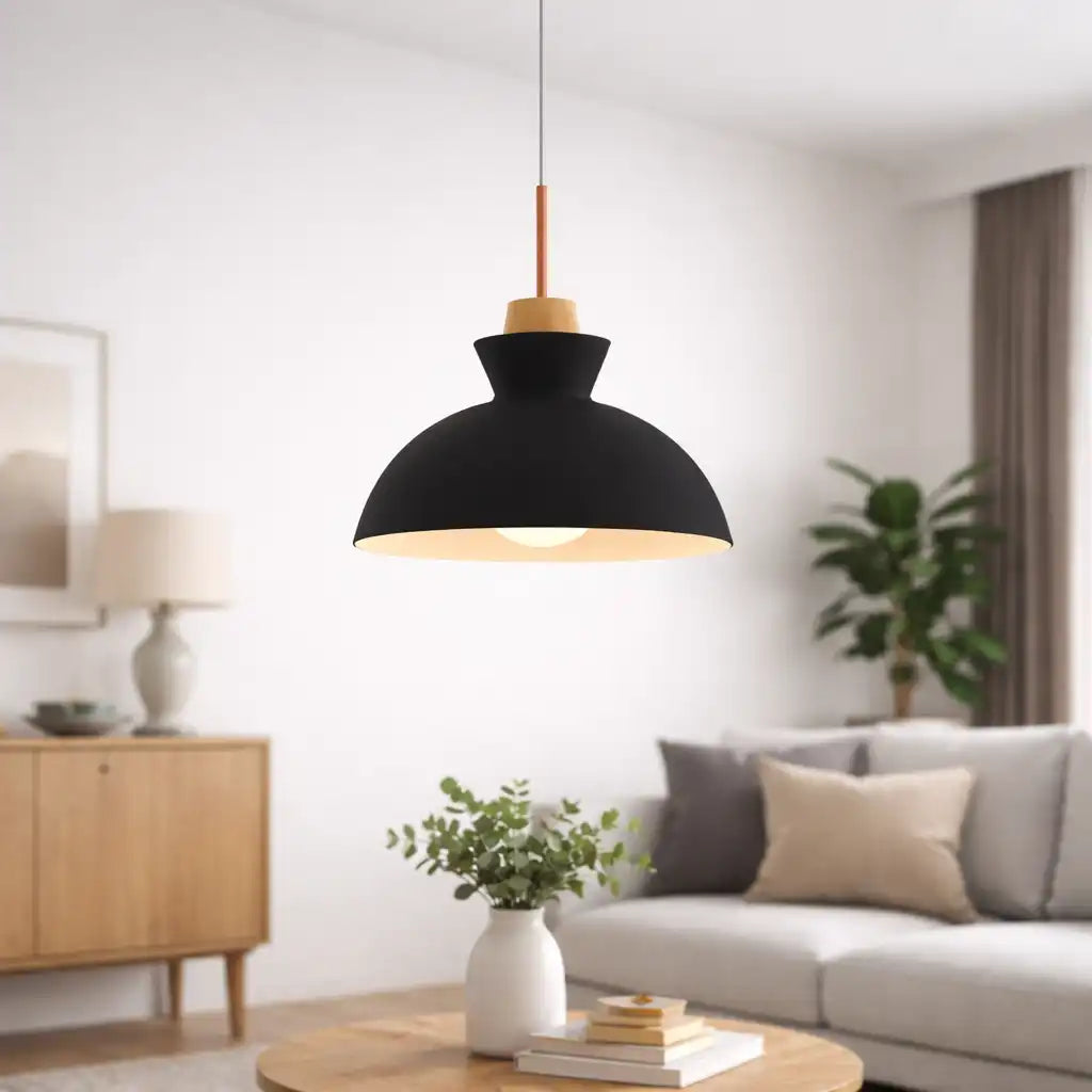 Pendant Light with Adjustable Dome Shade and Dimmable Compatibility