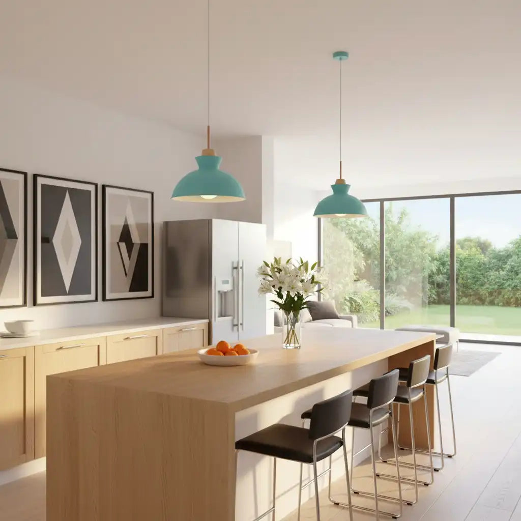 Pendant Light with Adjustable Dome Shade and Dimmable Compatibility