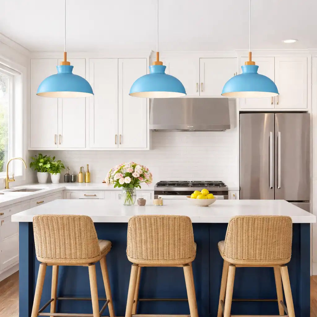 Pendant Light with Adjustable Dome Shade and Dimmable Compatibility