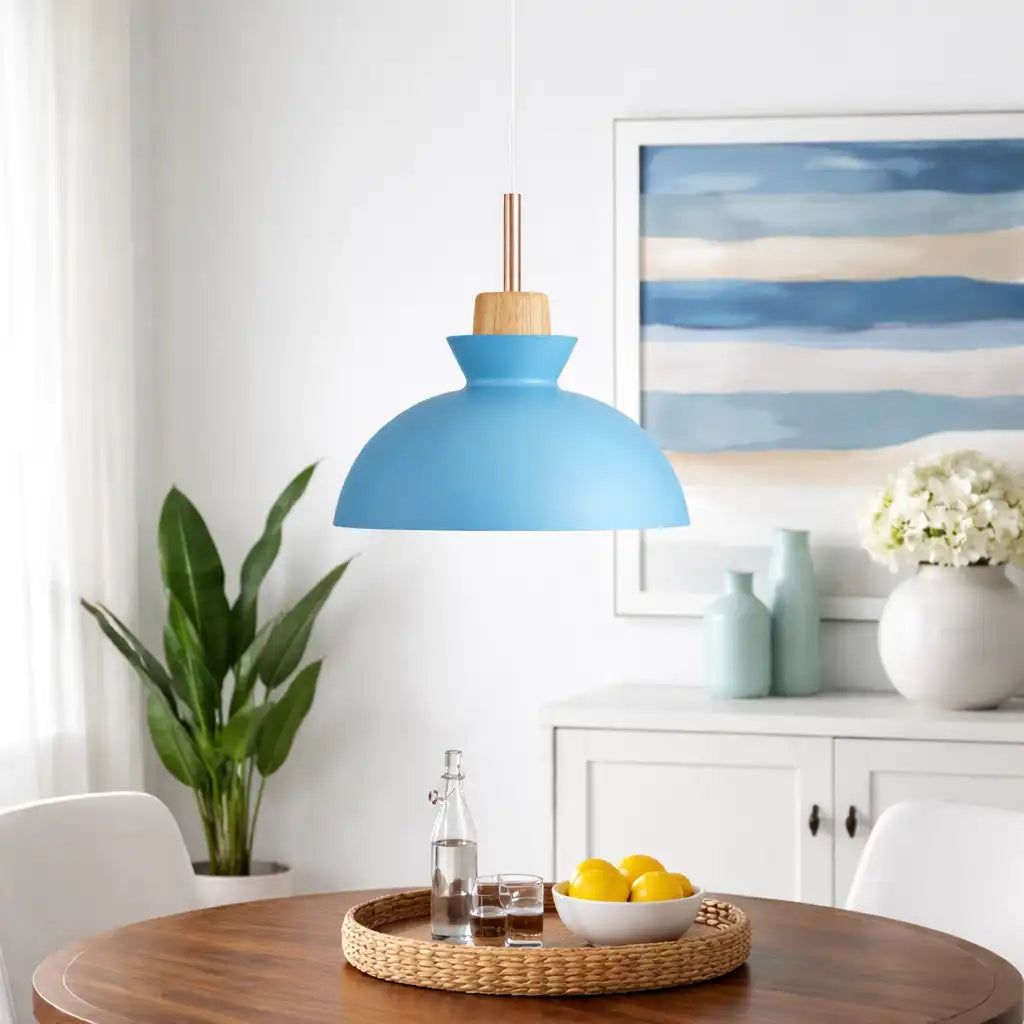 Pendant Light with Adjustable Dome Shade and Dimmable Compatibility