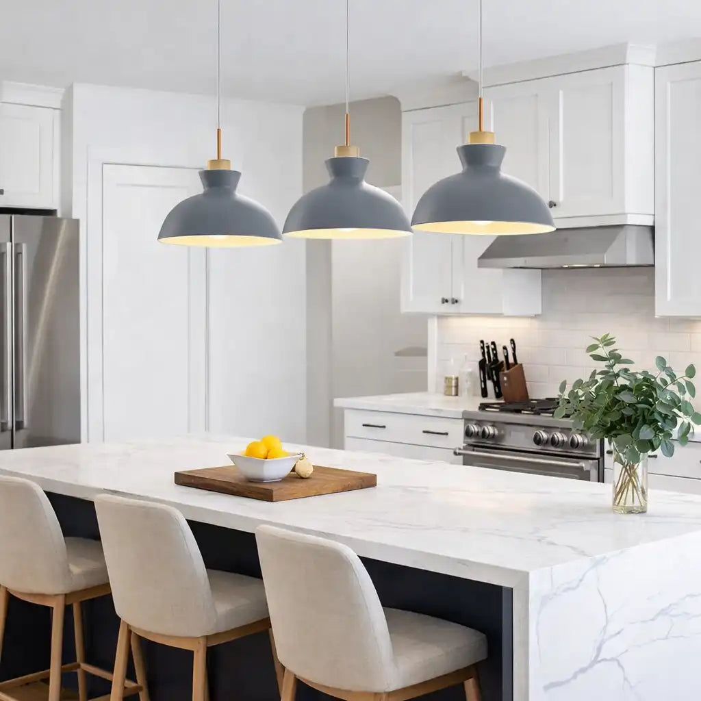 Pendant Light with Adjustable Dome Shade and Dimmable Compatibility